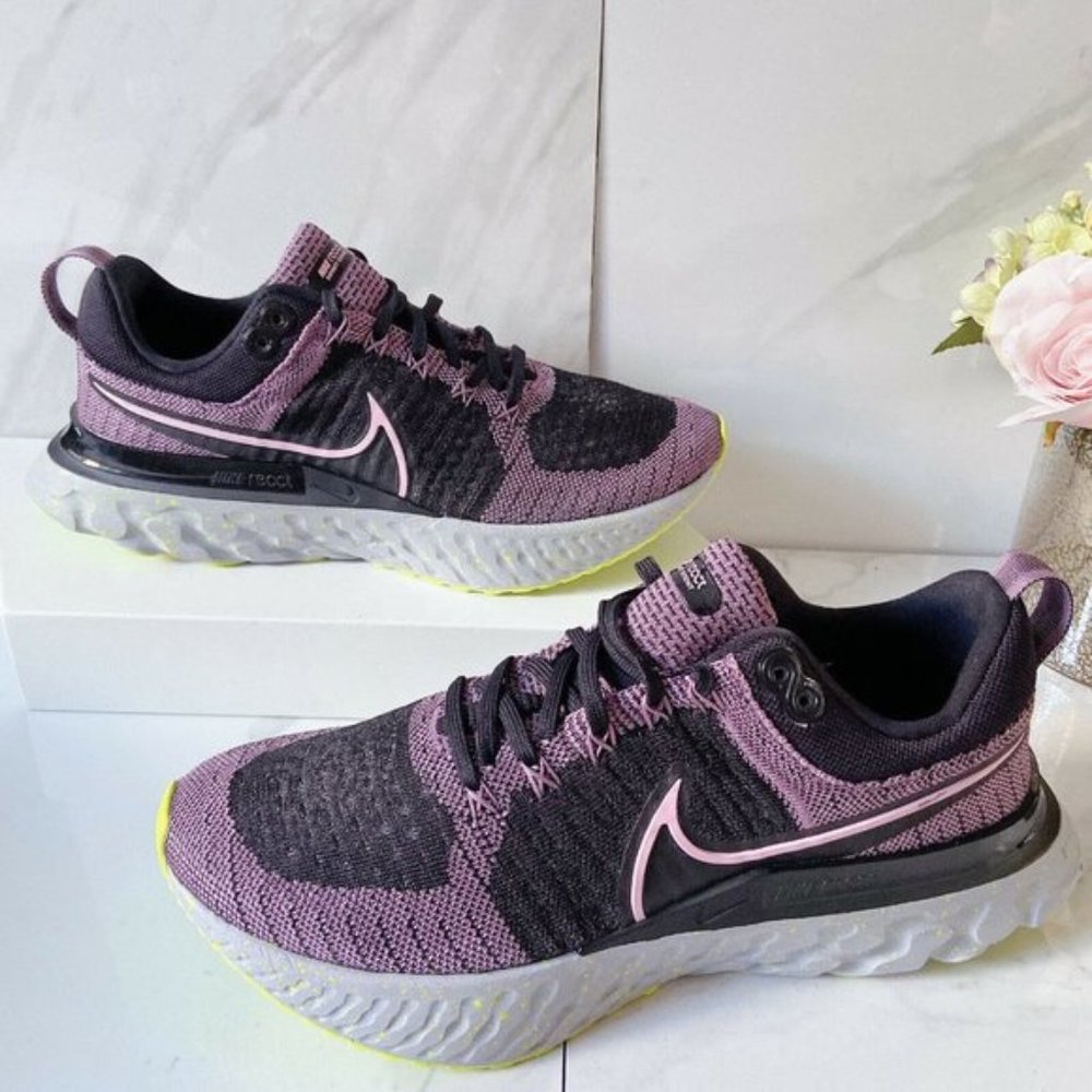 NEW Nike React Infinity Run Flyknit 2 Womens Running Shoes Black Purple …